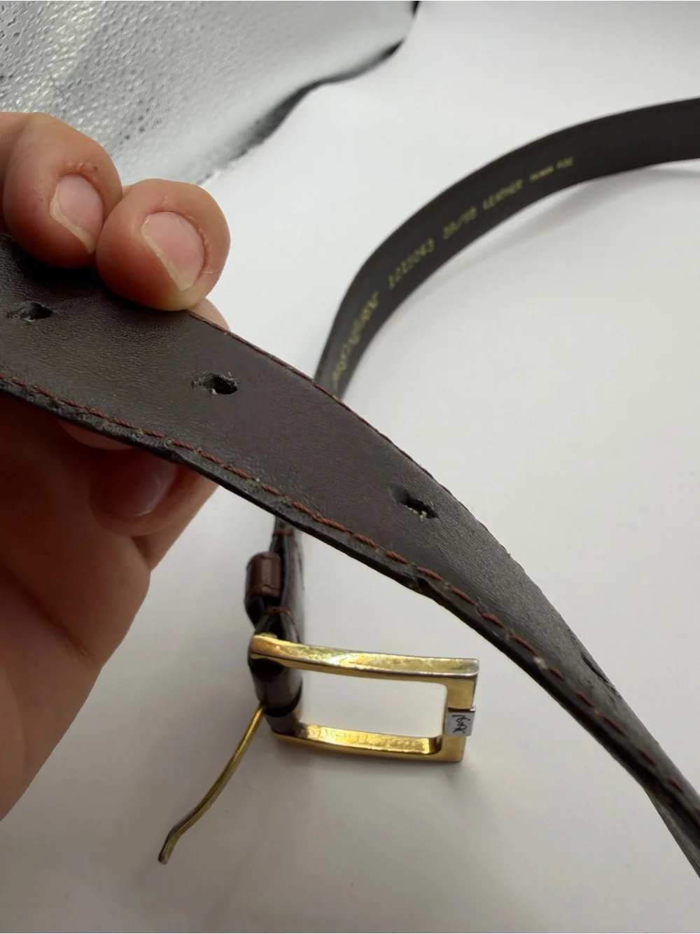 Yves Saint Laurent Vintage Belt size 38 gold buckle